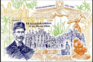 Souvenir Sheet, Ferdinand Cheval, Postman and Amateur Architect, France,  , Architects, Artists, Castles, Postmen