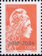 Stamp, Marianne L'Engagée Overprinted 2018-2024, France,  , Symbols, Women