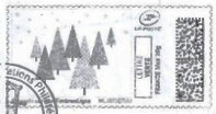 Stamp, Seven grey fir trees, France,  , Christmas, Stylized Plants, Trees