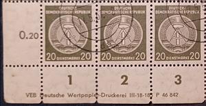 Se-tenant, Official Stamps for Administration Post B (IV), Germany, Democratic Republic,  , Coats of Arms