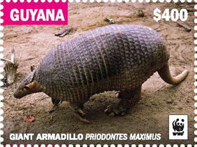 Se-tenant, Giant armadillo, Guyana,  , Animals (Fauna), WWF