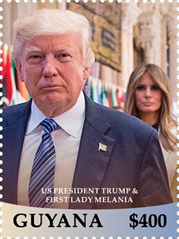 President Trump and Melania, Blue Panel at Bottom