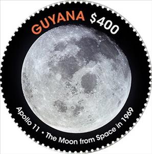 Stamp, The Moon from Space, 1969, Guyana,  , Moon, Moon Landing, Outer Space