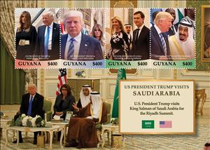 Mini Sheet, Visit of Donald Trump in Saudi Arabia, Guyana,  , Heads of State