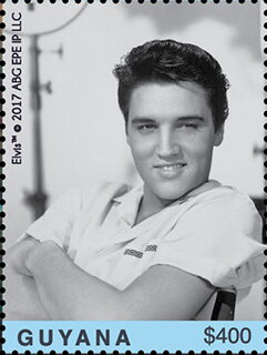 Stamp, With Arms Crossed, Guyana,  , Actors, Elvis Presley, Singers