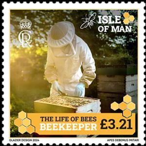 Stamp, Beekeeper, Isle of Man,  , Animals (Fauna), Bees, Insects