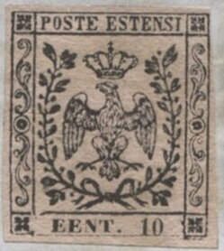 Stamp, Este eagle, Modena,  , Crowns and Coronets, Eagles, Heraldic Animals