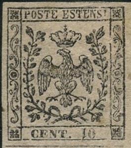 Stamp, Este eagle, Modena,  , Crowns and Coronets, Eagles, Heraldic Animals