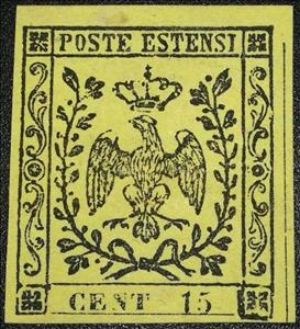 Stamp, Este eagle, Modena,  , Crowns and Coronets, Eagles, Heraldic Animals