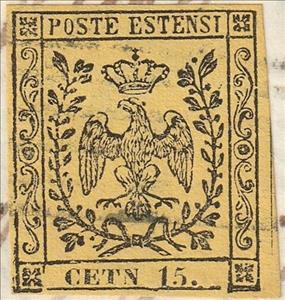 Stamp, Este eagle, Modena,  , Crowns and Coronets, Eagles, Heraldic Animals