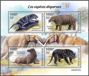 Mini Sheet, Extinct Species, Niger,  , Animals (Fauna), Prehistoric Animals, Prehistory