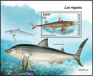 Souvenir Sheet, Heterodontus japonicus, Niger,  , Animals (Fauna), Sea Life, Sharks