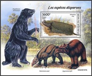 Souvenir Sheet, Peltephilus erox, Niger,  , Animals (Fauna), Prehistoric Animals, Prehistory