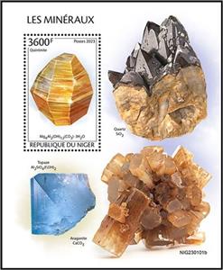 Souvenir Sheet, Quintinite, Niger,  , Minerals