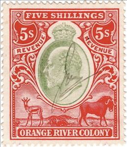 Stamp, King Edward VII, Orange Free State,  , Animals (Fauna), Antelopes, Buffaloes, Crowns and Coronets, Heads of State, Kings, Men, Royalty