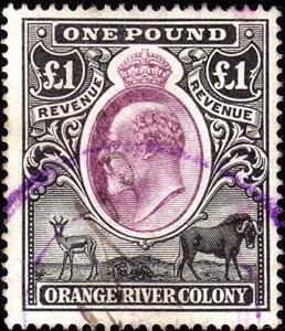 Stamp, King Edward VII, Orange Free State,  , Animals (Fauna), Antelopes, Buffaloes, Crowns and Coronets, Heads of State, Kings, Men, Royalty