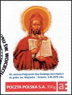 Stamp, 40th anniversary of the Pilgrimage of the Holy Father John P, Poland,  