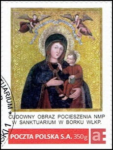 Stamp, Miraculous painting of the Consolation of the Blessed Virgin, Poland,  
