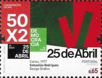 Stamp, Revolution of 1974, 50 Years, Portugal,  , Anniversaries and Jubilees, Revolutions