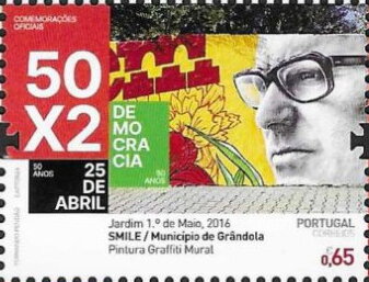 Stamp, Revolution of 1974, 50 Years, Portugal,  , Anniversaries and Jubilees, Revolutions