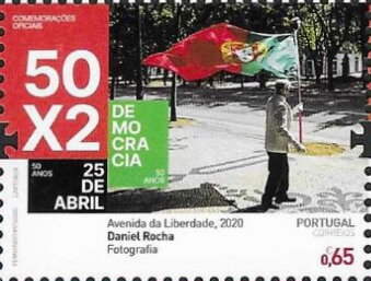 Stamp, Revolution of 1974, 50 Years, Portugal,  , Anniversaries and Jubilees, Revolutions