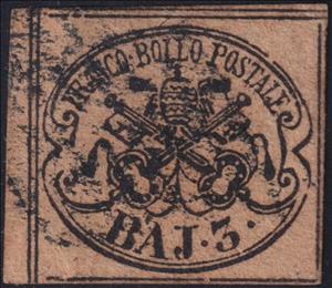 Stamp, Papal Arms, Roman States,  , Coats of Arms