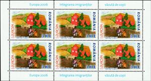 Full Pane, Refugees in Front of a House, Romania,  , Antiracism, C.E.P.T. / Europe, Children, Drawings, Houses, Immigrants, Trees