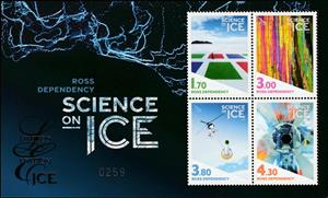 Souvenir Sheet, Science on Ice, Ross Dependency,  , Aviation, Helicopters, Ice, Measuring Instruments, Science