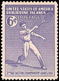 Stamp, Tennis player, Philippines,  , Sport, Tennis
