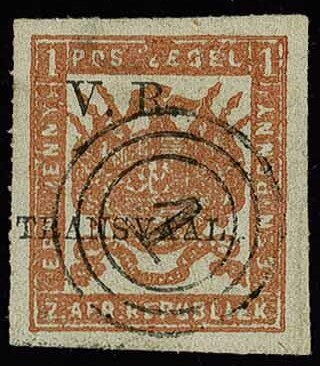 Coat of Arms in Square Overprinted V.R. Transvaal