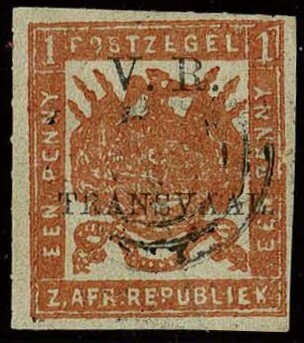 Coat of Arms in Square Overprinted V.R. Transvaal
