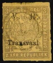 Coat of Arms in Square Overprinted V.R. TRANSVAAL