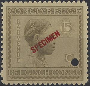 Stamp, Head-dress of Babuende woman, Belgian Congo,  , Headgear, Women