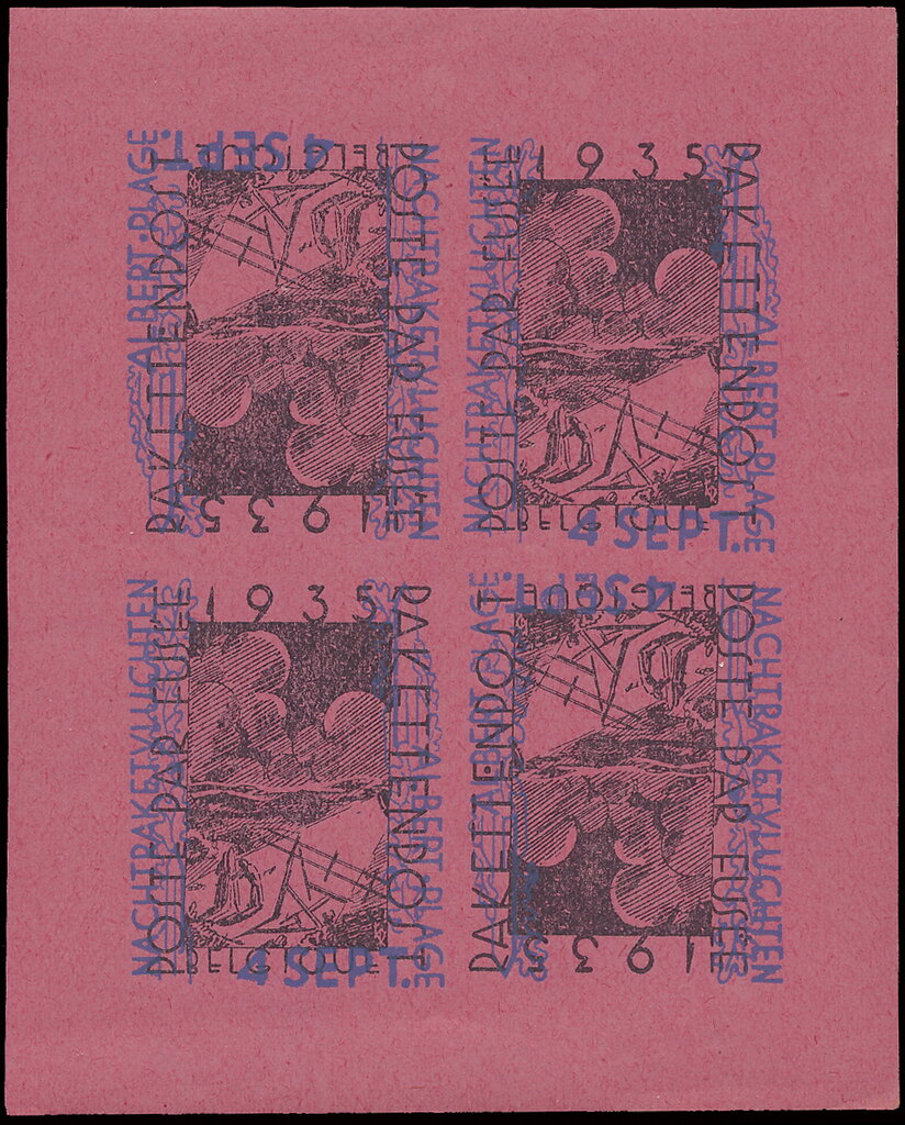 Launching of the Rocket Plane by Night - Souvenir Sheet