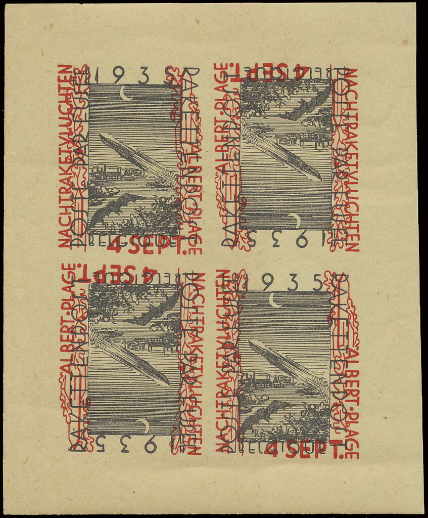 Launching of the Rocket Plane by Night - Souvenir Sheet