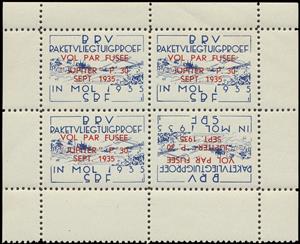 Souvenir Sheet, Launching of the Rocket Plane in Mol - Overprinted, Belgium,  , Postal Traffic, Rockets, Townscapes / City Views