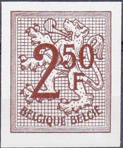 Stamp, Number on Heraldic Lion, Belgium,  , Heraldic Animals, Лев, Numbers