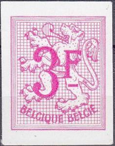 Stamp, Number on Heraldic Lion, Belgium,  , Heraldic Animals, Лев, Numbers