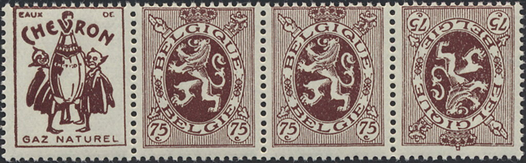 PUB Chevron + Heraldic Lion 75ct Red Brown
