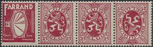Tete-Beche, PUB Farrand + Heraldic Lion 25ct, Belgium,  , Coats of Arms, Heraldic Animals, Лев