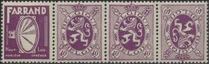 Tete-Beche, PUB Farrand + Heraldic Lion 40ct, Belgium,  , Coats of Arms, Heraldic Animals, Лев
