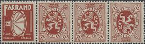 Tete-Beche, PUB Farrand + Heraldic Lion 70ct, Belgium,  , Coats of Arms, Heraldic Animals, Лев