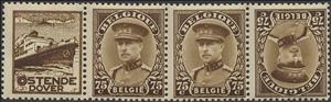 Tete-Beche, PUB Oostende-Dover + King Albert I, Belgium,  , Famous People, Heads of State, Kings, Men, Royalty, Uniforms