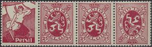 Tete-Beche, PUB Persil + Heraldic Lion 25ct, Belgium,  , Coats of Arms, Heraldic Animals, Лев
