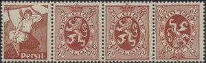 Tete-Beche, PUB Persil + Heraldic Lion 70ct, Belgium,  , Coats of Arms, Heraldic Animals, Лев