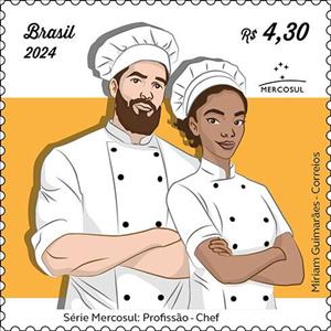 Stamp, Mercosur 2024 : Chefs, Brazil,  , Gastronomy, Professions