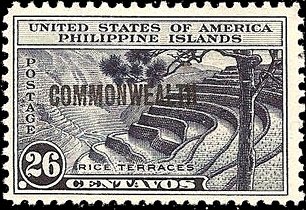Stamp, Country views with overprint "Commonwealth", Philippines,  