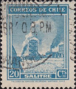 Stamp, Nitrate Works, Chile,  , Chemical Industry, Factories