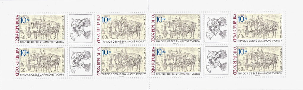 Mail Coach on Charles Bridge, stamp from 1966