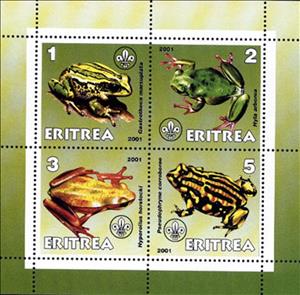 Mini Sheet, Frogs, Eritrea,  , Animals (Fauna), Frogs